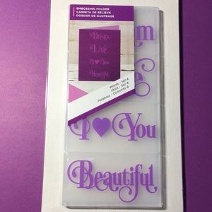 Gemini Mini Embossing Folders Words Set of 4 NEW
